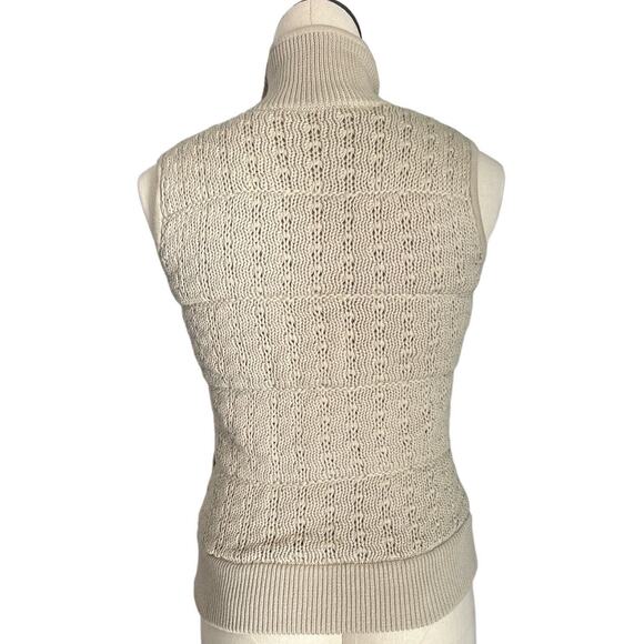 Athleta Womens Size XSmall Knit Sweater Vest With Zip Pockets Lined Hi Oatmeal - Picture 2 of 9